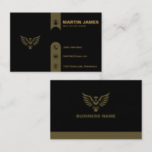 Carte De Visite Agent immobilier Luxury Gold Eagle Realtor
