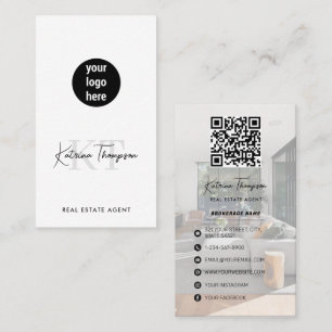 Carte De Visite Agent immobilier Marketing Realtor Code QR Logo