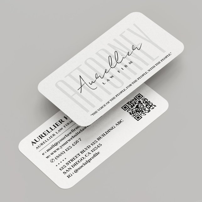 Carte De Visite Agent immobilier minimal Notaire Avocat Blanc Prof (Minimal Attorney Law Firm White Professional Business Card
)