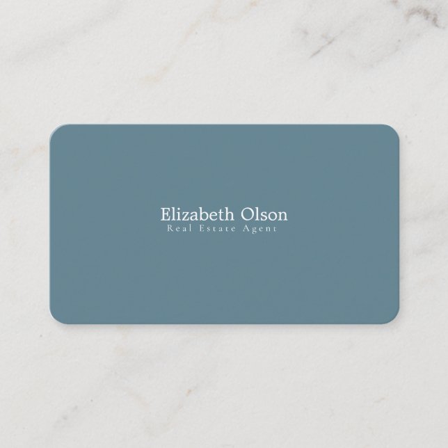 Carte De Visite Agent immobilier moderne bleu blanc simple (Devant)