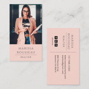 Carte De Visite Agent immobilier moderne Blush