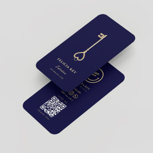 Carte De Visite Agent immobilier moderne Réaltor Midnight Blue