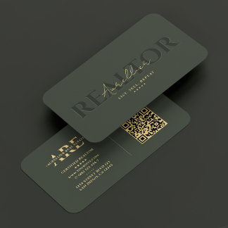 Carte De Visite Agent immobilier Monogram Green Modern