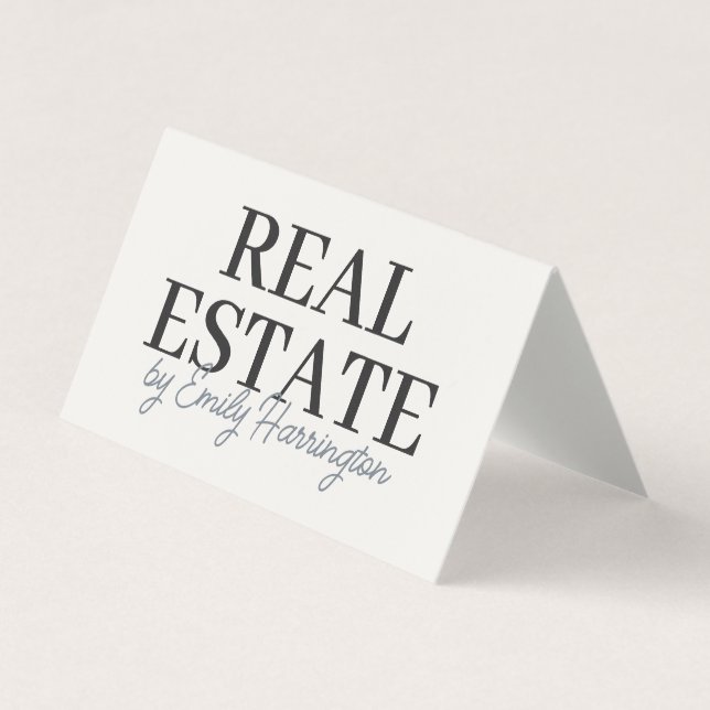 Carte De Visite Agent immobilier neutre de code QR moderne (Devant)