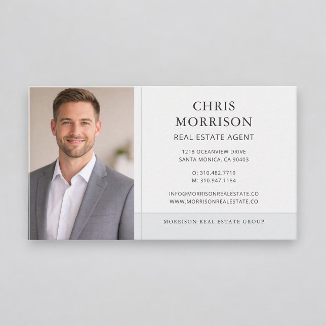 Carte De Visite Agent Immobilier Photo Gray Professionnel (Créateur téléchargé)