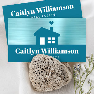 Carte De Visite Agent immobilier professionnel Bold House Bleu