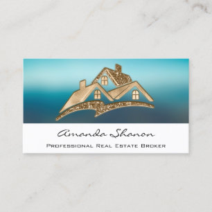 Carte De Visite Agent immobilier professionnel Broker Home Logo 3D