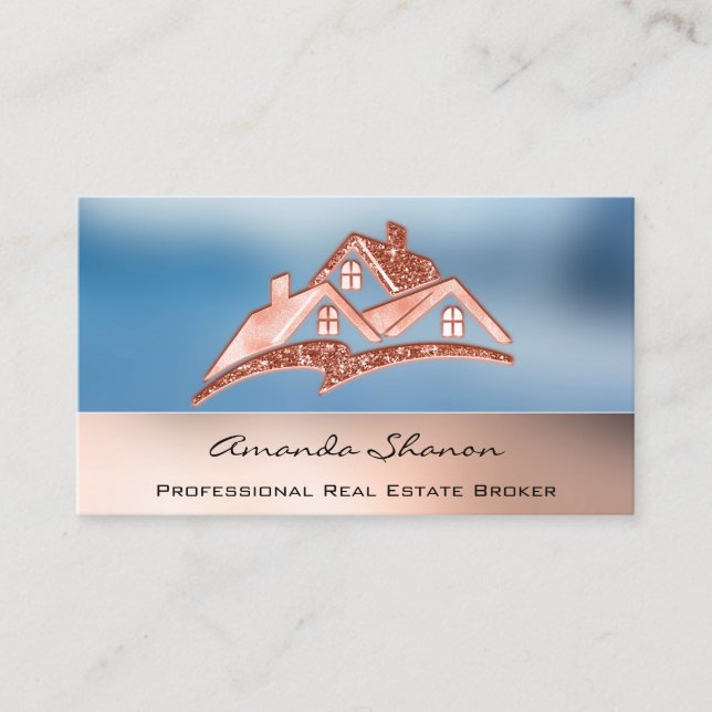 Carte De Visite Agent immobilier professionnel Courtier Smoky Blue (Devant)