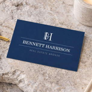 Carte De Visite Agent immobilier professionnel monogrammé Marine n