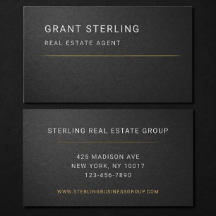 Carte De Visite Agent immobilier professionnel noir 