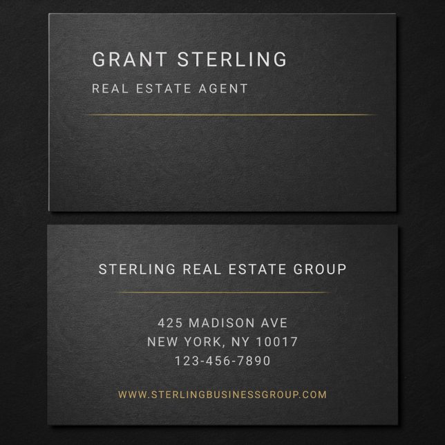 Carte De Visite Agent immobilier professionnel noir  (Créateur téléchargé)