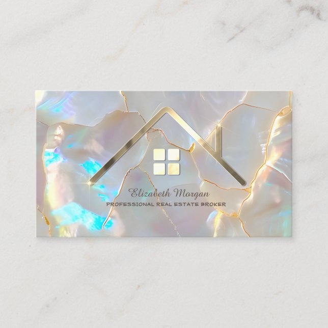 Carte De Visite Agent immobilier professionnel Opal Stone (Devant)