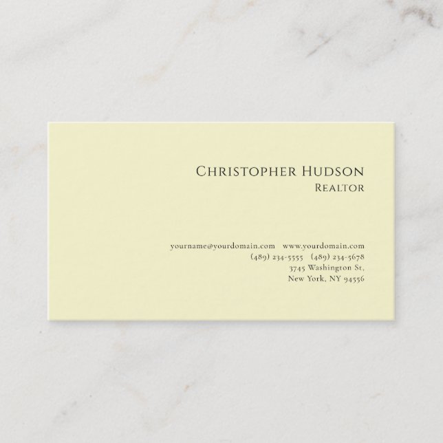 Carte De Visite Agent immobilier professionnel simple pastel  (Devant)