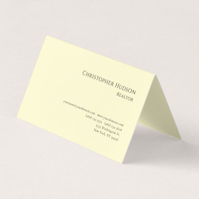 Carte De Visite Agent immobilier professionnel simple pastel  (Devant)