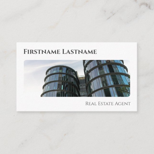 Carte De Visite Agent immobilier QR-Code bâtiments de bureau moder (Devant)