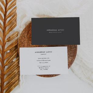 Carte De Visite Agent immobilier rétro gris blanc