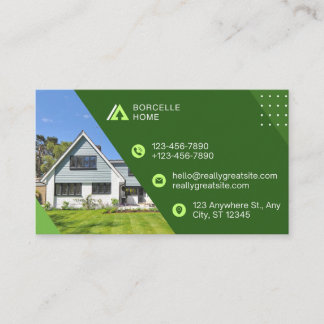 Carte De Visite Agent immobilier unique vert