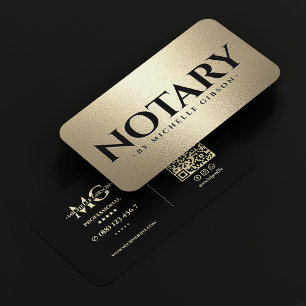 Carte De Visite Agent mobile de signature de notaire public Or fau