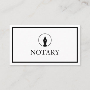 Carte De Visite Agent notaire Logo de stylo Écrivain de calligraph