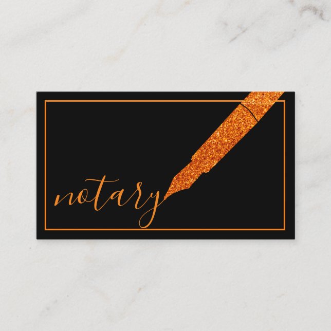 Carte De Visite Agent notarial Logo plume stylo Calligraphie écriv (Devant)