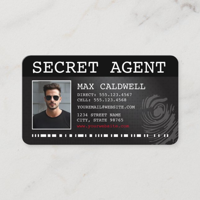 CARTE DE VISITE AGENT SECRET (Devant)