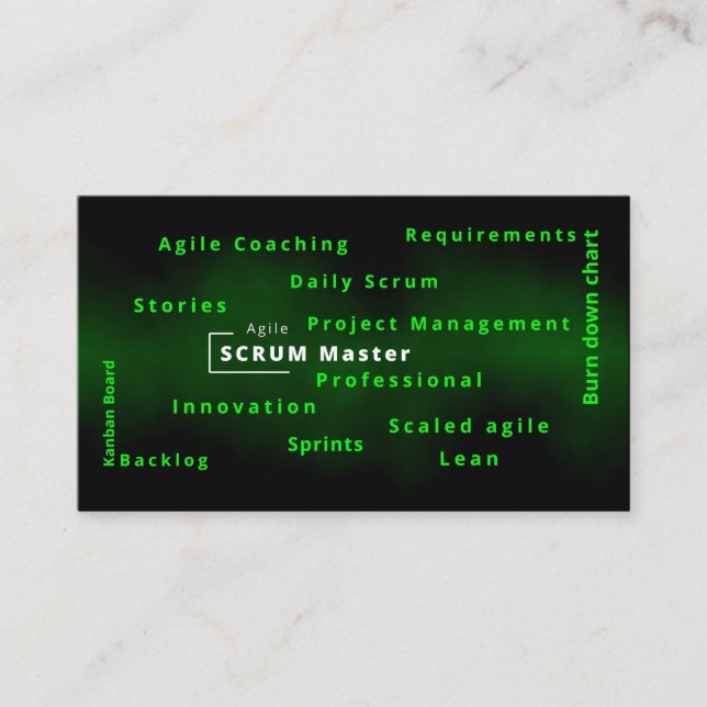 Carte De Visite Agile Scrum Master pour une gestion de projet agil (Devant)