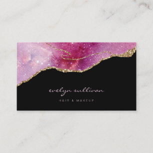 Carte De Visite agneau rose pourpre faux brillant sur noir