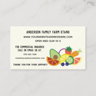 Carte De Visite Agricole CSA Marché Agricole Moderne Look