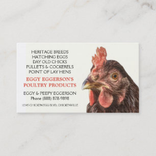 Carte De Visite Agriculteur d'oeufs de poulet de poule de rouge