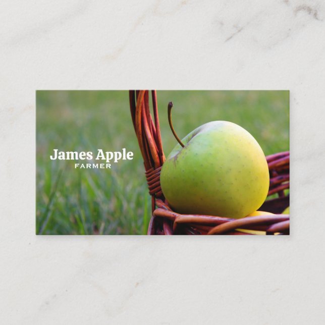 Carte De Visite Agriculteur, pomme (Devant)