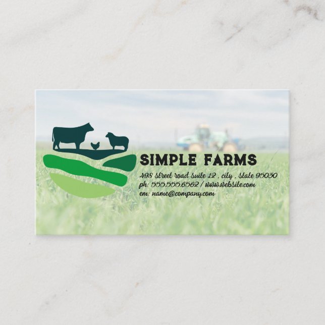 Carte De Visite Agriculture | Terres agricoles (Devant)