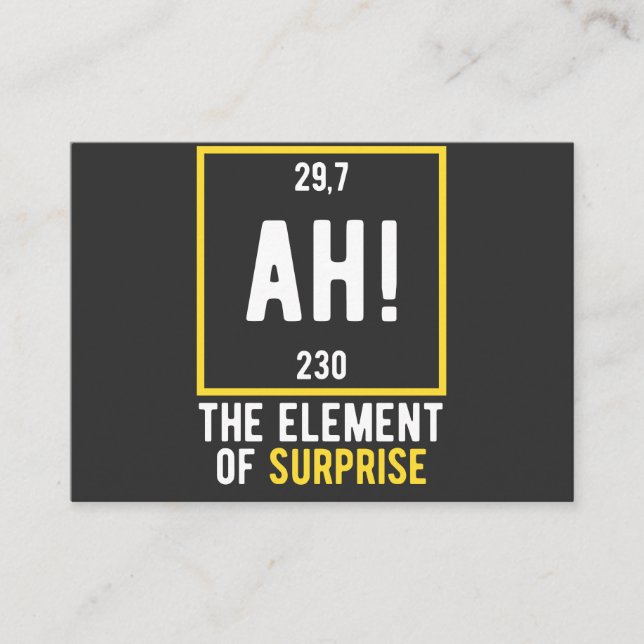Carte De Visite Ah l'élément de surprise (Devant)
