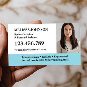 Carte De Visite Aide aux personnes âgées Soins aux personnes âgées