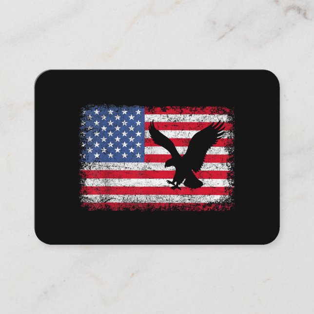 Carte De Visite Aigle du drapeau américain USA (Devant)