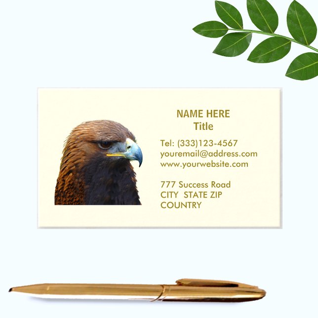 Carte De Visite Aigle royal sur fond champagne (Créateur téléchargé)