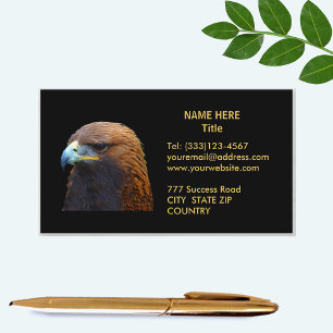 Carte De Visite Aigle royal sur fond doré et noir