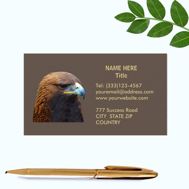 Carte De Visite Aigle royal sur fond marron (Créateur téléchargé)