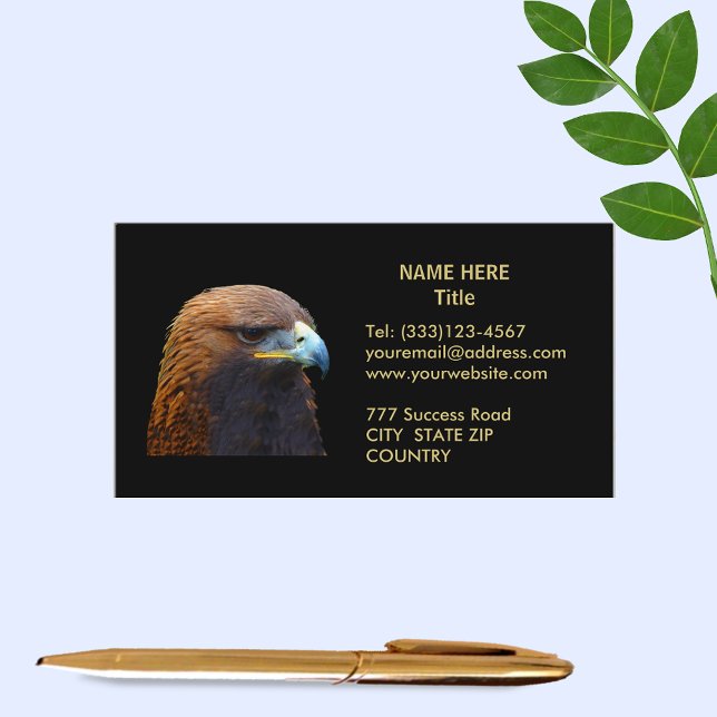 Carte De Visite Aigle Royal sur Fond Noir (Créateur téléchargé)