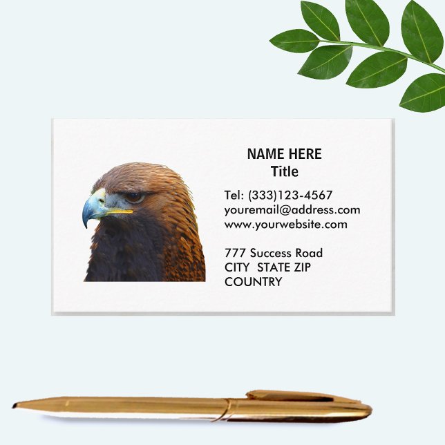 Carte De Visite Aigle Royal sur Fond Noir et Blanc (Créateur téléchargé)