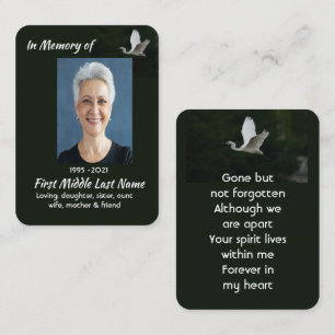 Carte De Visite Aigrette blanche Oiseau Mémorial Cadeau