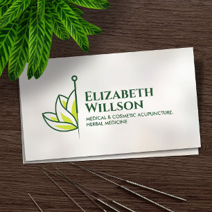 Carte De Visite Aiguille à acupuncture minimale cool - Fleur de lo