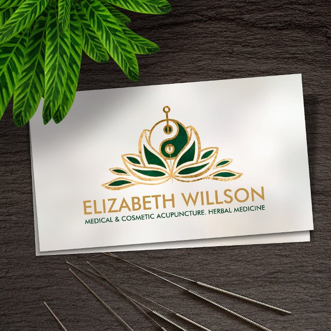 Carte De Visite Aiguille d'acupuncture Yin Yang Lotus (Créateur téléchargé)