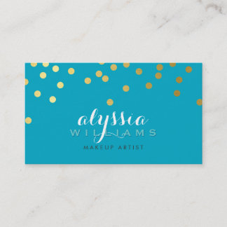 Carte De Visite Aiguille en feuille d'or glamour confetti points t