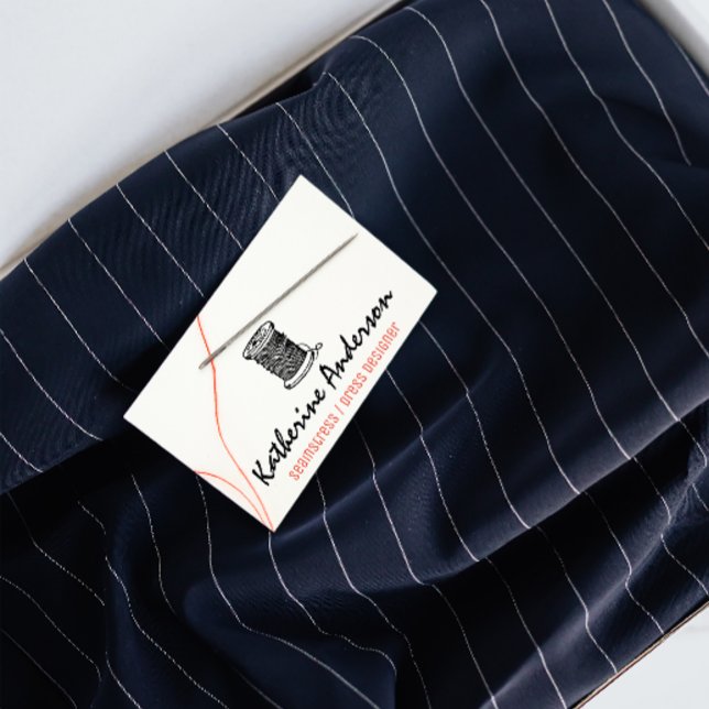 Carte De Visite Aiguille et filetage | Coudre Le Seamstress (Créateur téléchargé)