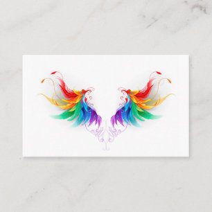Carte De Visite Ailes fluffy arc-en-ciel