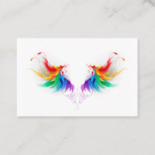Carte De Visite Ailes fluffy arc-en-ciel