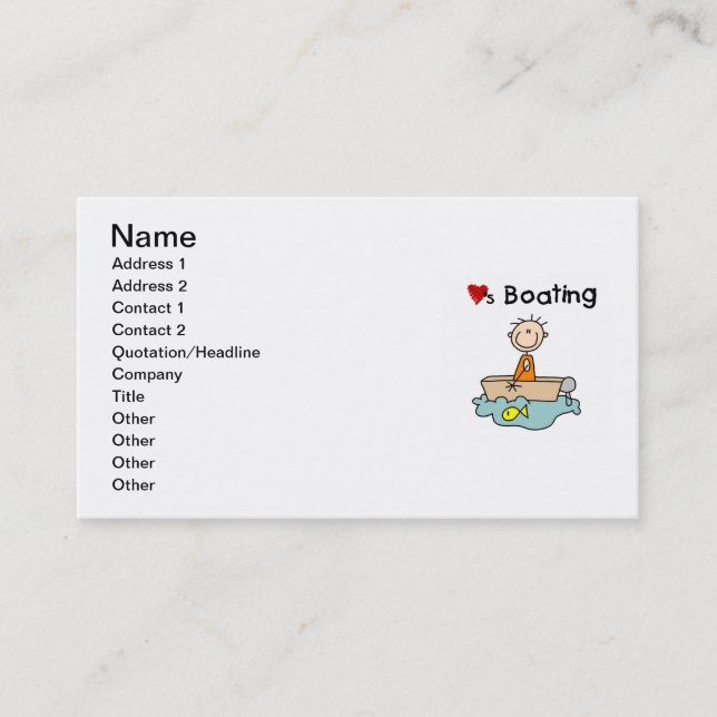 Carte De Visite Aime la navigation de plaisance (Devant)