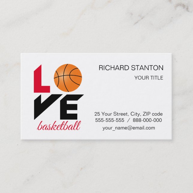 Carte De Visite Aimer le basket-ball (Devant)