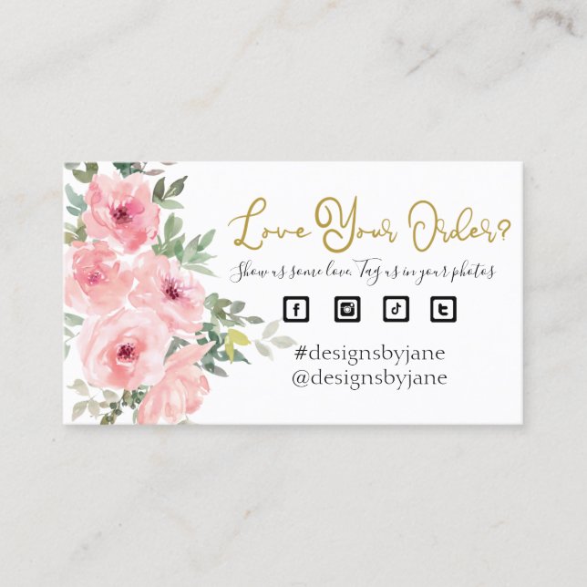 Carte De Visite Aimez votre commande Petite entreprise Insérer une (Devant)