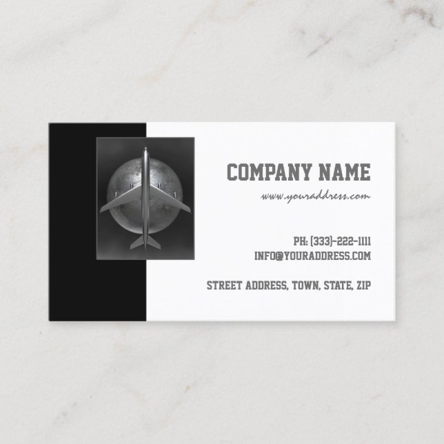 Carte De Visite Airplane Company Metal Airbus World Travel Card (Devant)